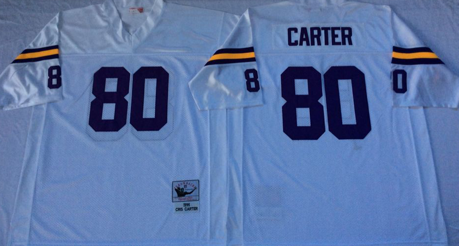 Men NFL Minnesota Vikings #80 Carter white Mitchell Ness jerseys->minnesota vikings->NFL Jersey